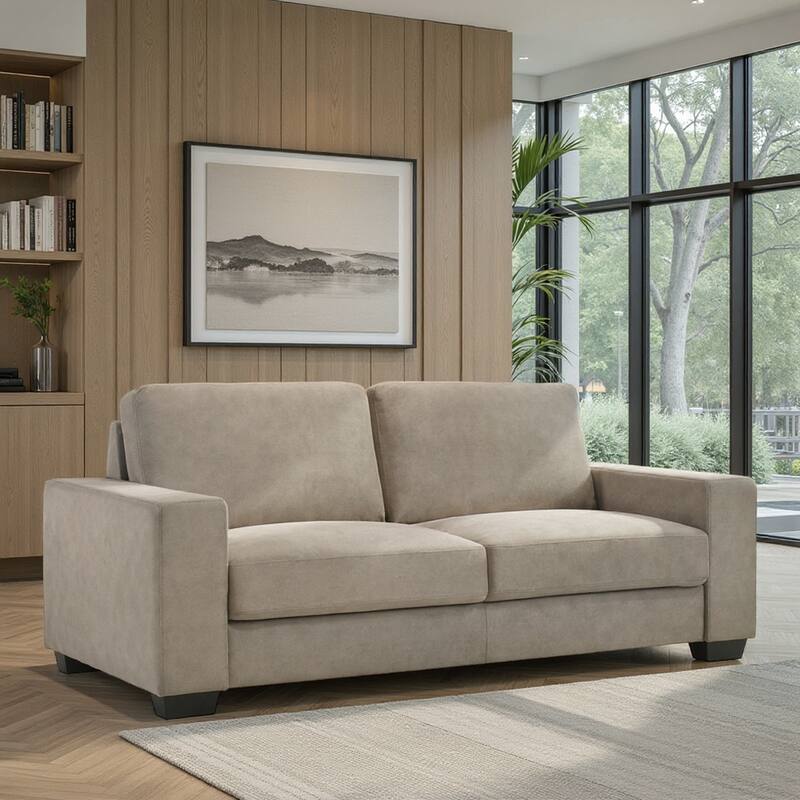 Yvonne 79" Modern Sofa Loveseat, Upholstered Couch with Removable Cushions - Sofa - Tundra Gray