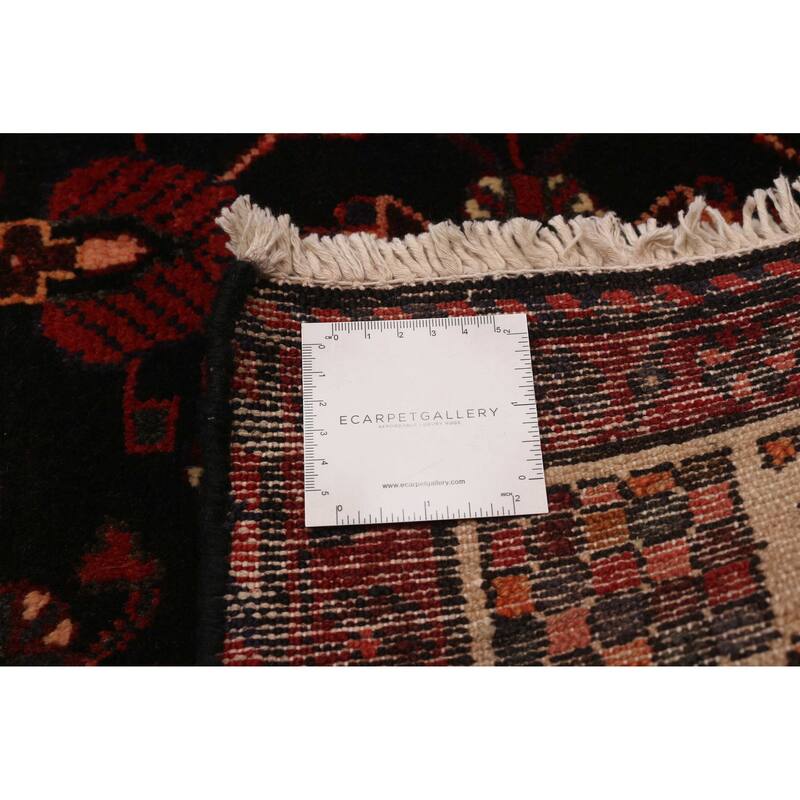 ECARPETGALLERY Hand-knotted Andelz Black, Red Wool Rug - 3'4 x 13'8