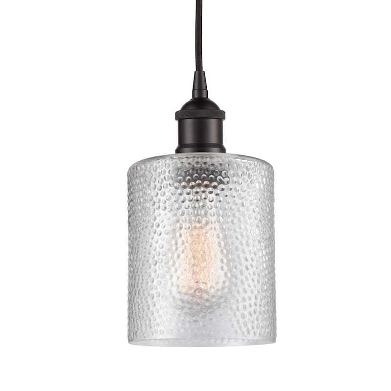 Innovations Lighting 616-1P-10-5 Cobbleskill Pendant Cobbleskill 5" - Oil Rubbed Bronze / Clear