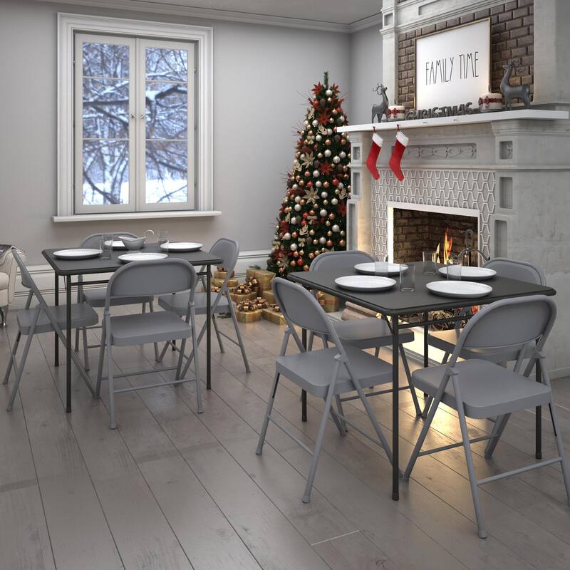 COSCO SmartFold All-Steel Folding Chair, 4-Pack