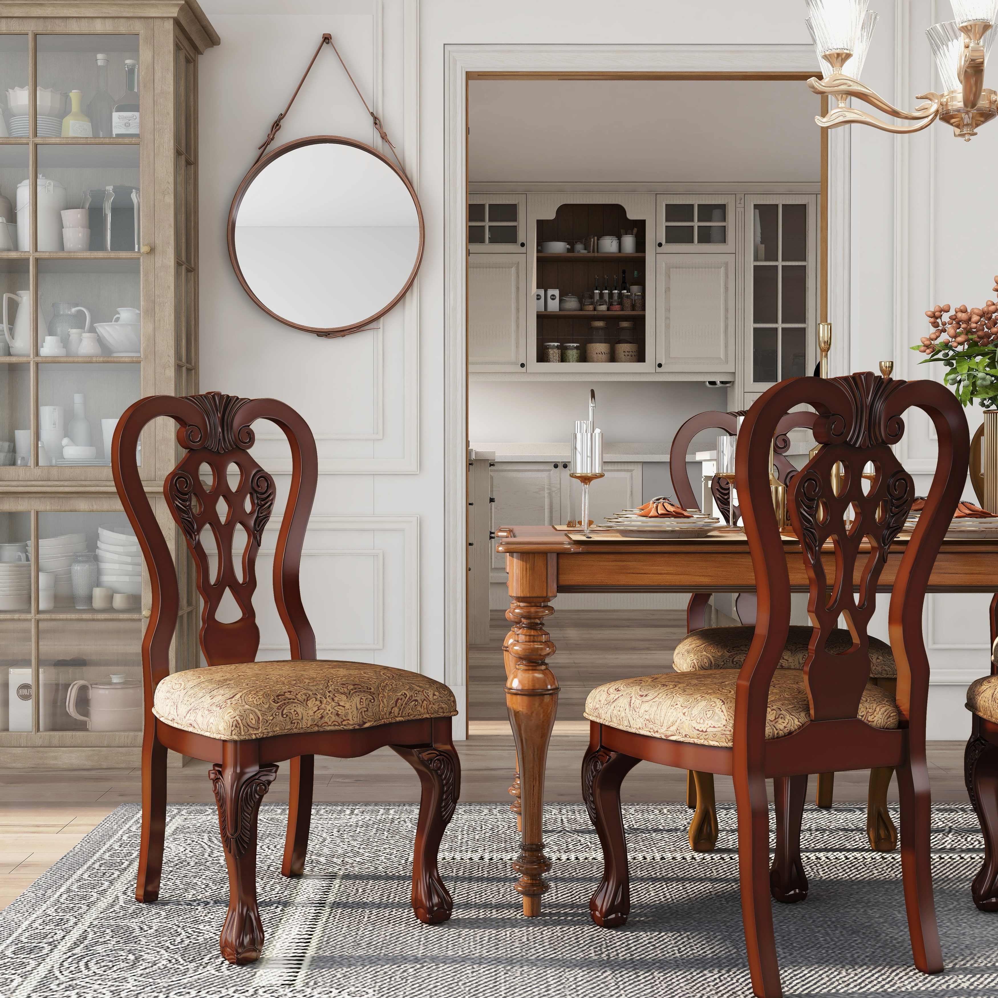 Furniture of America Carpia Traditional Wood Dining Chairs (Set of 2)