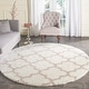 preview thumbnail 60 of 99, SAFAVIEH Montreal Shag Sadia 2-inch Thick Rug 6'7" Round - Ivory/Beige - Round