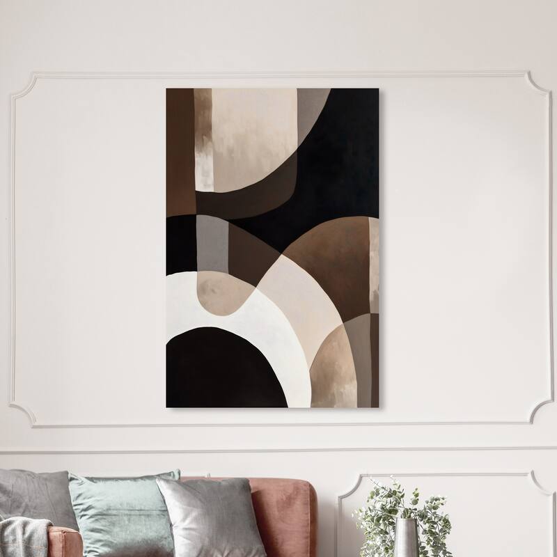 Wynwood Studio Abstract Tunnels in the Park Brown and Modern & Contemporary Wall Art Canvas Print - 54 x 36