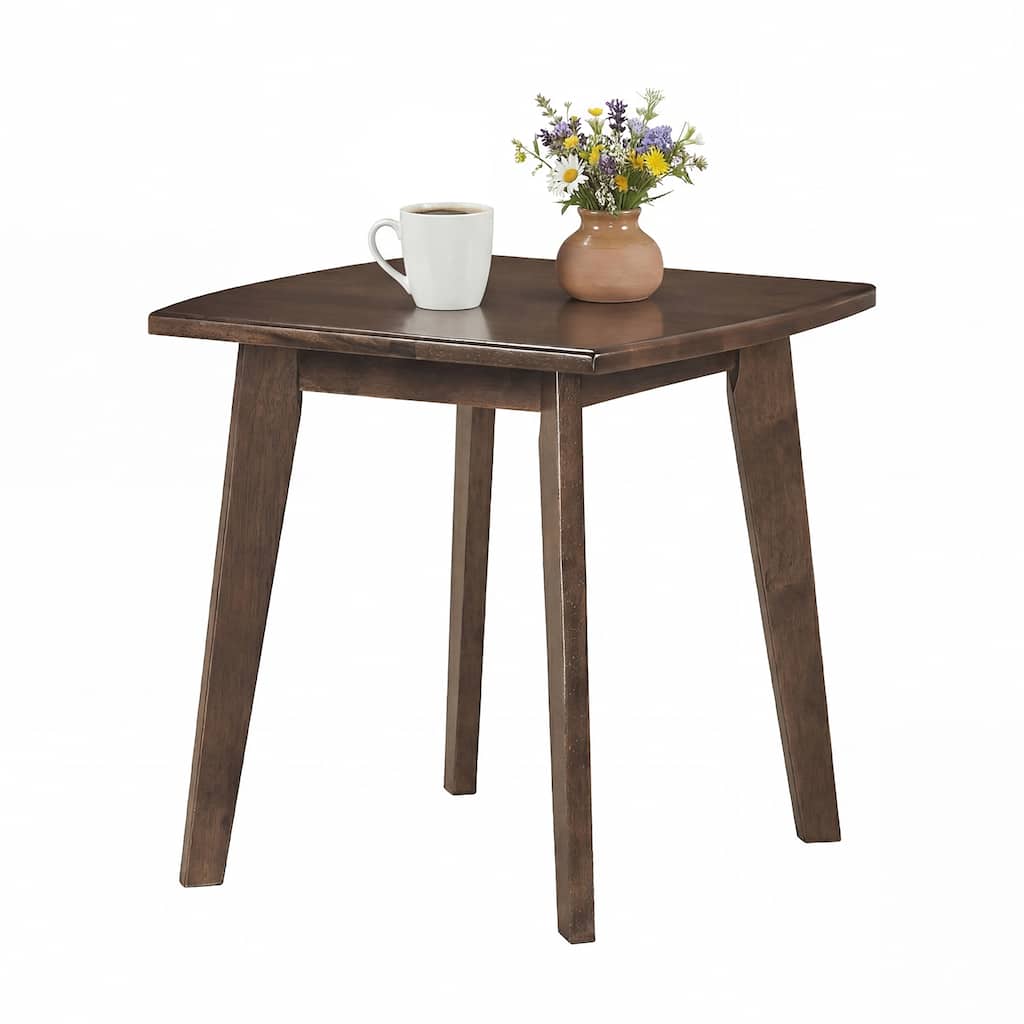 Gymax 17'' Solid Wood Side Table w/Thickened Top & Curved Edge for