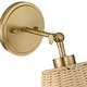 preview thumbnail 8 of 7, 1-Light Boho Natural Rattan Hardwired Wall Sconce with Adjustable Swivel Swing Arm