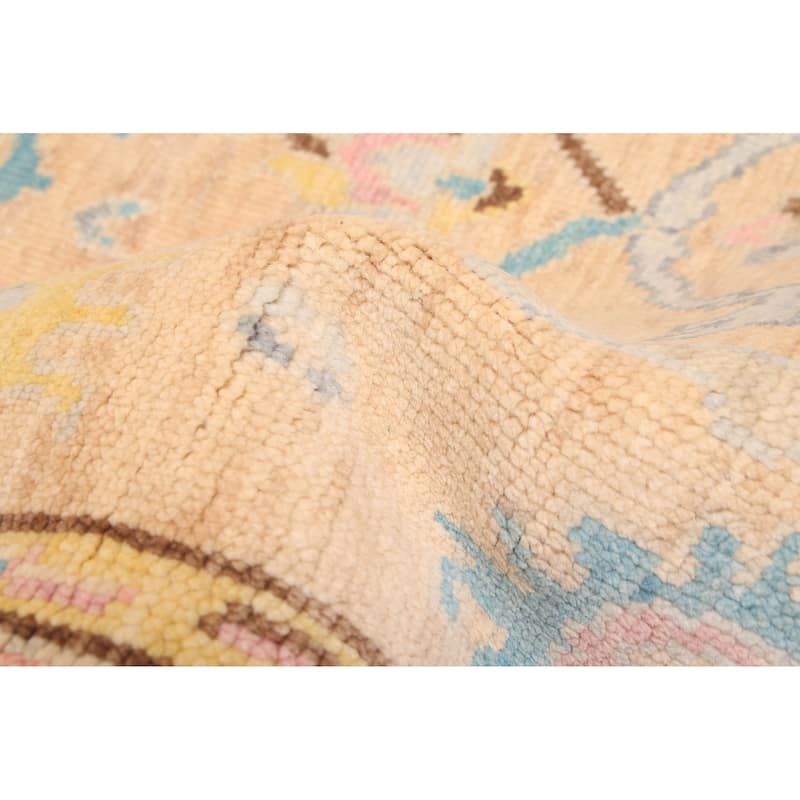 ECARPETGALLERY Hand-knotted Modern Oushak Tan Wool Rug - 4'0 x 6'2