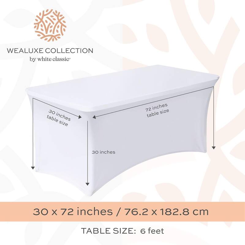 Stretch Spandex Table Covers, 2 Pack Fitted Tablecloths for Rectangle Tables