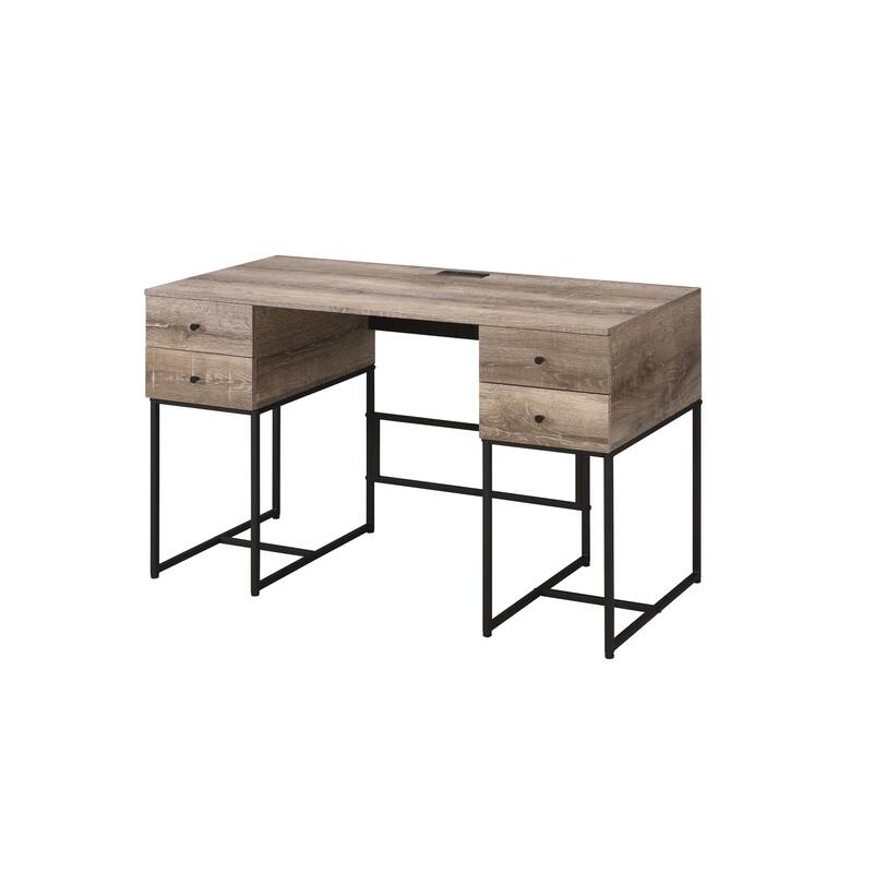 Charming Rustic Writing Desk with Advanced USB Port and Ample Storage