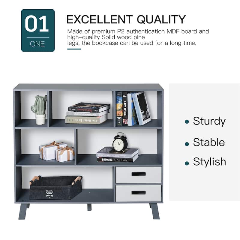 3-Tier Child Bookcase Open Shelves Cabinet Floor Standing Cube Storage