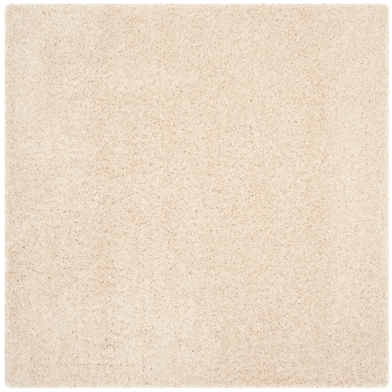 SAFAVIEH Laguna Shag Verdiana Solid Color 2-inch Thick Rug. - 6'7" Square - Beige - Square