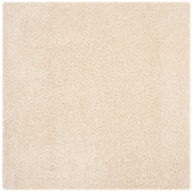 SAFAVIEH Laguna Shag Verdiana Solid Color 2-inch Thick Shag Rug - 6'7" Square - Beige