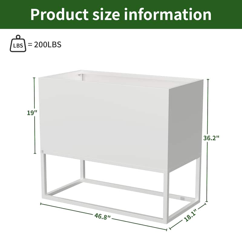 Metal Movable Planter Box with Trellis Privacy Screen Planter Box with Lockable Wheels