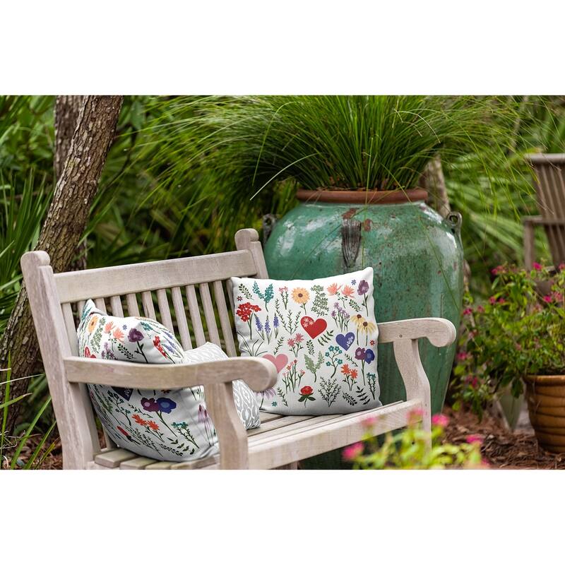 Valentine Garden Indoor/Outdoor Throw Pillow