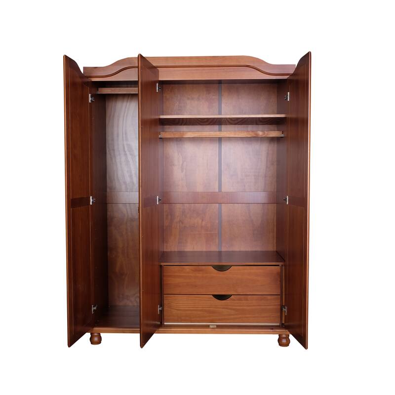 100% Solid Wood Kyle 4-Door Wardrobe Armoire by Palace Imports
