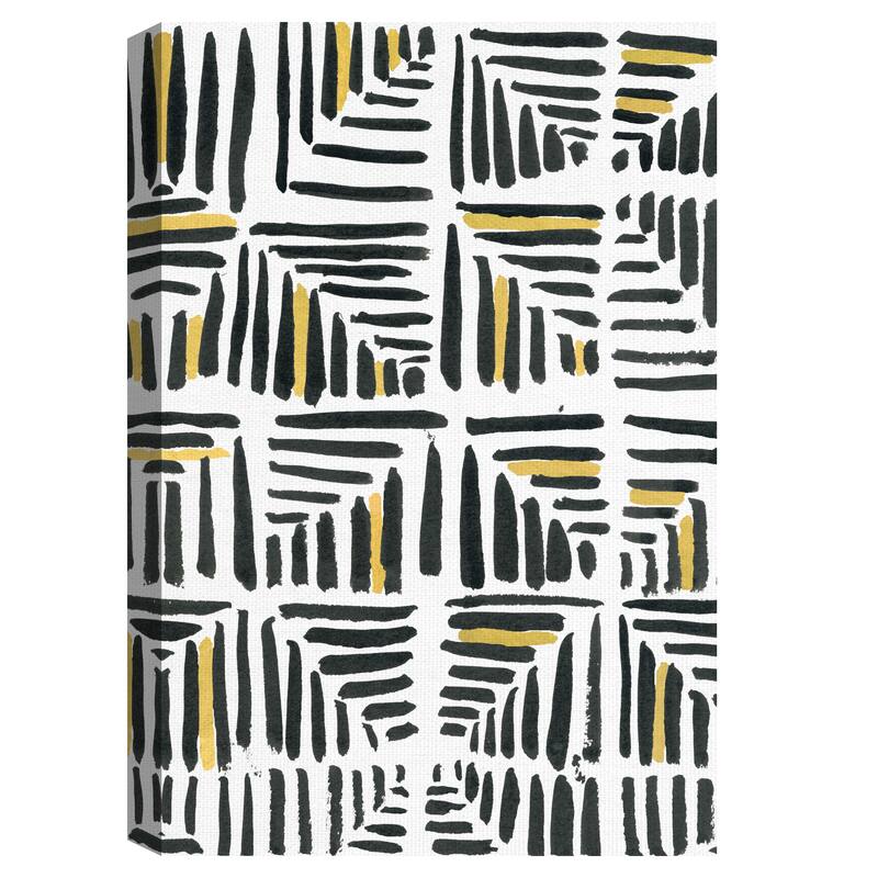 Squares with Gold by Emma Jones Canvas Art Print