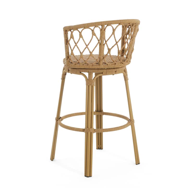 Solstice Outdoor Wicker Barstools by Christopher Knight Home