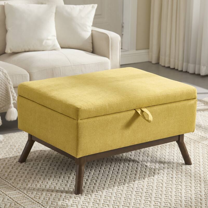 Versatile Mid-century Modern Storage Ottoman for Various Rooms and Purposes