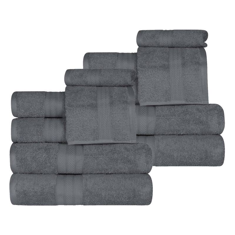 Superior Atlas Cotton Plush Absorbent Heavyweight 12 Piece Towel Set