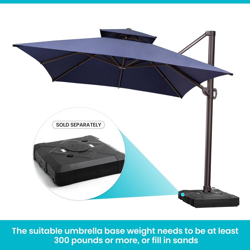 Pellebant 10 X 13 Feet Outdoor Cantilever Umbrella with Base