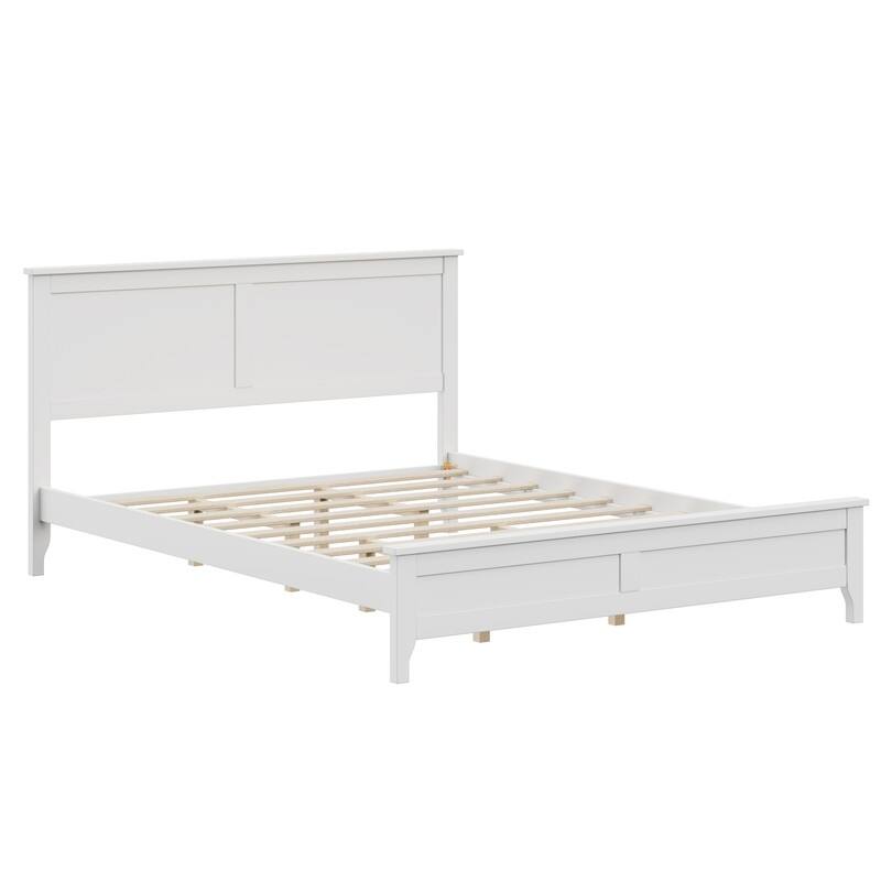 Modern Solid Wood Queen Size Platform Bed