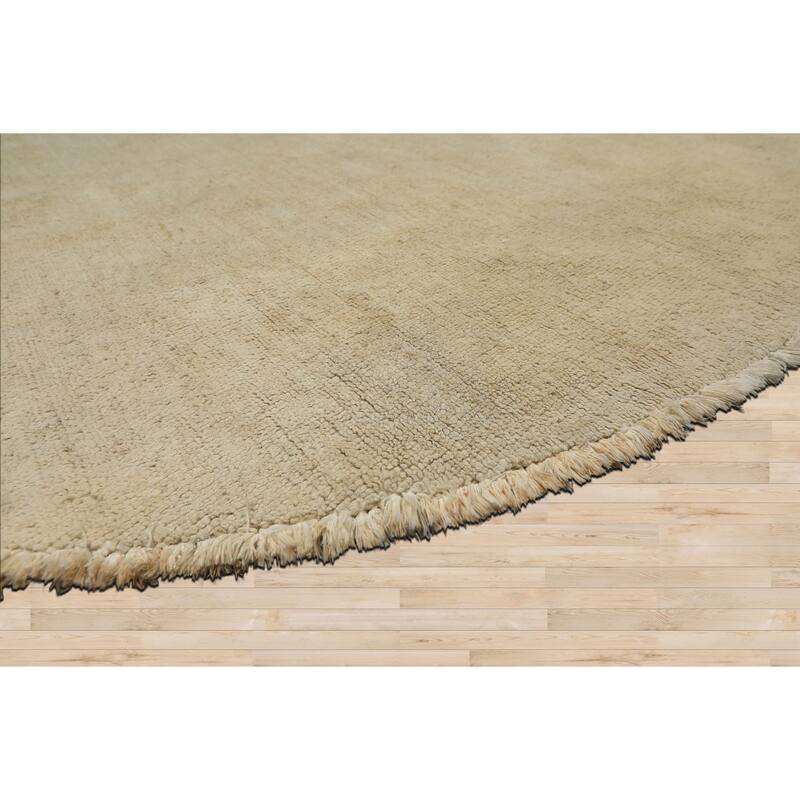 6x6 Round Hand Knotted Wool Gray Peshawar Modern & Contemporary Oushak Area Rug - 6' x 6' -Round