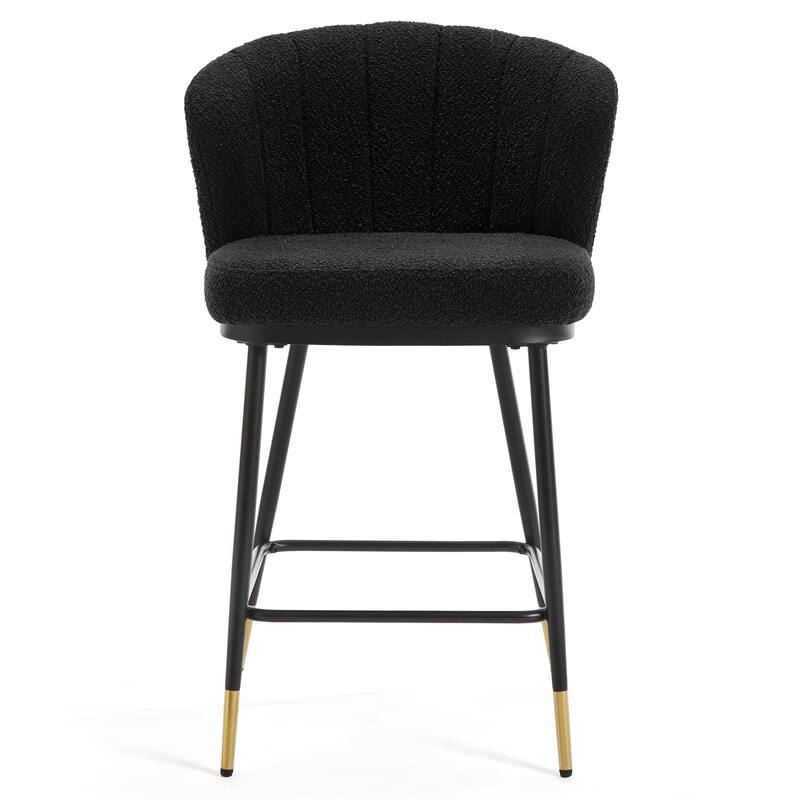 26" Boucle Fabric Counter Height Bar Stools, Set of 2/3/4 - 35.83"H x 22"W x 20.28"D