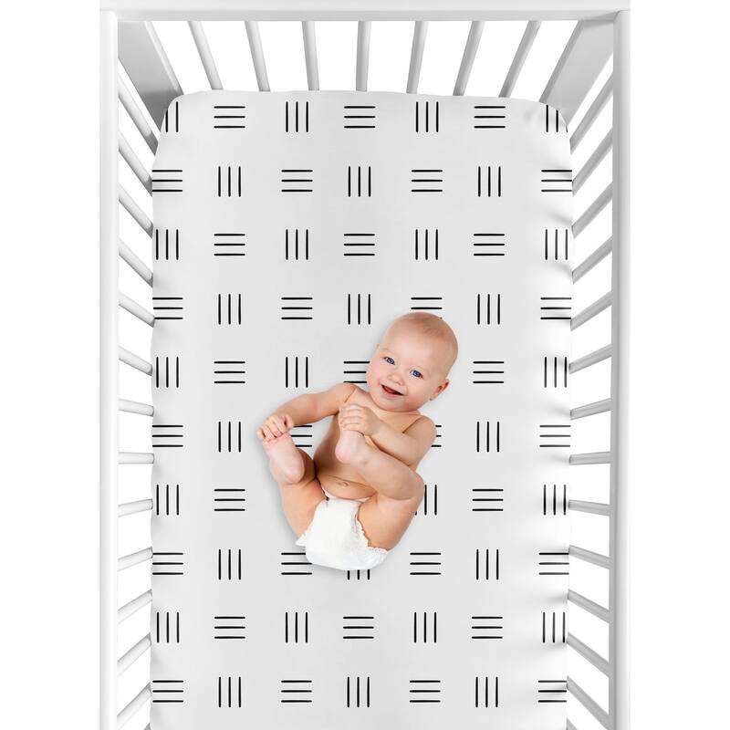 Sweet Jojo Designs Dog Boy, Girl, Unisex/Gender Neutral 3 Pack Fitted Crib Sheets -Black/White Boho Hatch, Solid Black & Puppies