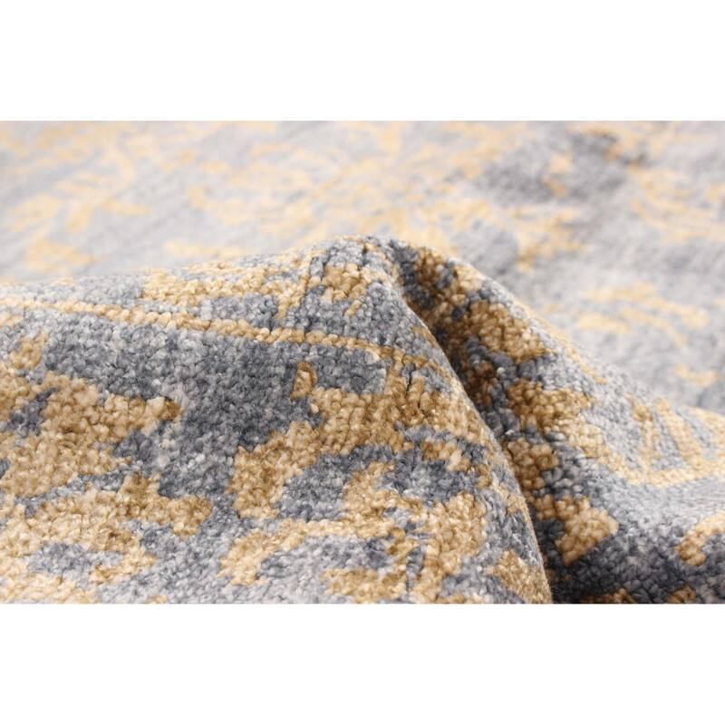 ECARPETGALLERY Hand-knotted Heritage Grey Silk Rug - 5'5 x 7'8