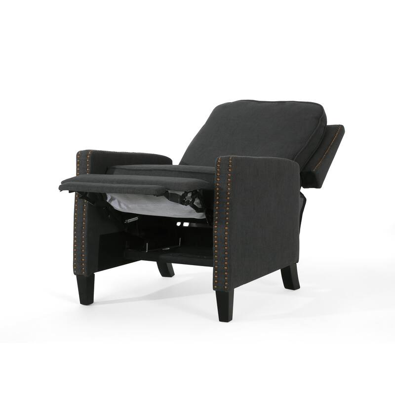 Fabric Upholstered Recliner Chair, Mid-Century Modern Recliner Adjustable Single Sofa Chair with Thicker Seat Cushion