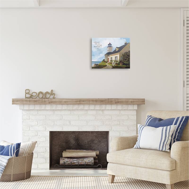 Stupell Religious Proverb Coastal Scene Canvas Wall Art Design by Michael Humphries