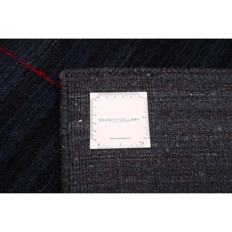 ECARPETGALLERY Hand Loomed Kashkuli Gabbeh Dark Navy Wool Rug - 4'11 x 7'11
