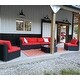 Kinbor Patio Sectional Sofa Outdoor Furniture Wicker Sofa Set Conversation Set with Cushions