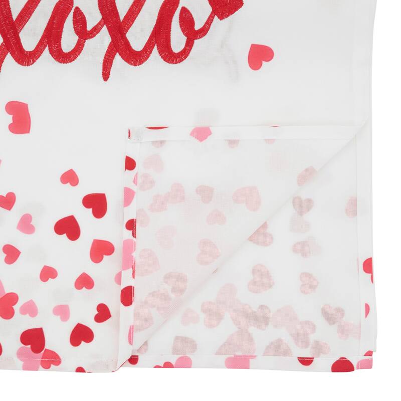 Valentine XOXO Table Runner - Decorative Non-Reversible Seasonal Table Runner for Dining Table, 16"x72"