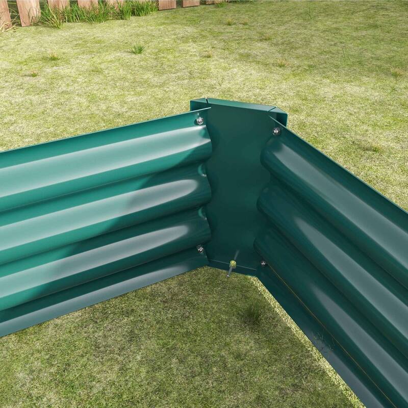 Large Galvanized Metal Raised Garden Bed Open Bottom Rust-Resistant