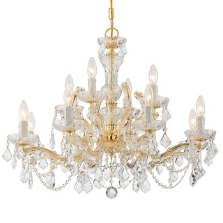 Maria Theresa 12 Light Clear Crystal Chandelier - 29'' W x 25.5'' H