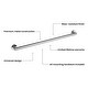 preview thumbnail 22 of 38, 36-Inch Stainless Steel Bathroom Safety Grab Bar