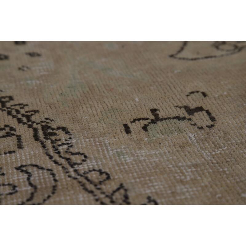 Vintage Distressed Tabriz Persian Area Rug Hand-Knotted Wool Carpet - 7'4" x 10'7"