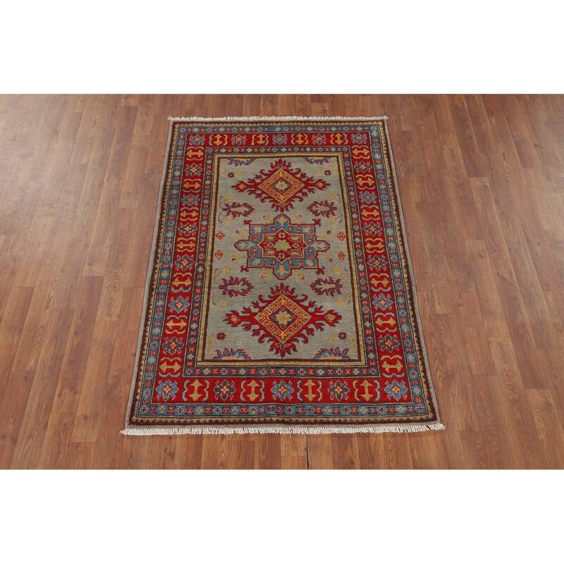 Kazak Accent Rug Handmade Wool Carpet - 3'3" x 4'11"