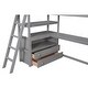 preview thumbnail 12 of 10, Stylish Loft Gray Twin Bed with Slanted Ladder, Desk Shelves, 2 Drawer