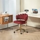 preview thumbnail 61 of 118, Velvet Home Office Desk Chair, Height Adjustable Task Chair, Armless Single Chair with Wheels, 360° Swivel Vanity Chair - N/A WINE RED