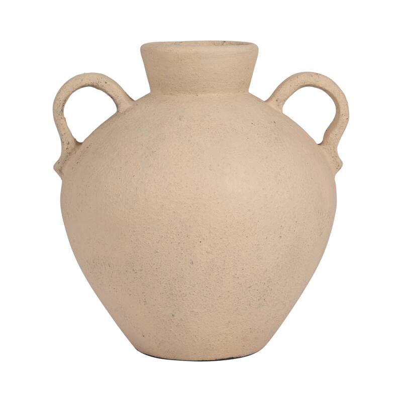 Sagebrook Home Terracotta, 17" Unique Jug With 2 Handles, Amphora, Textured, Durable/stylish item, Serenity/Mysterious