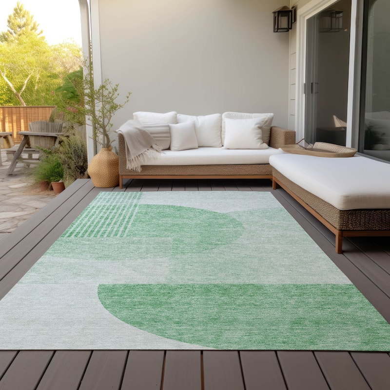 Machine Washable Indoor/ Outdoor Chantille Contemporary Deco Rug