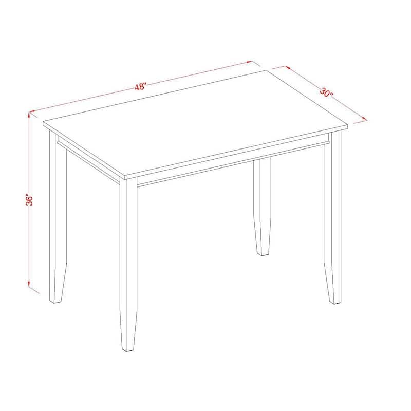 East West Furniture Buckland Rectangle Counter Height Table for Small Spaces, 30x48 Inch, (Finish Options)