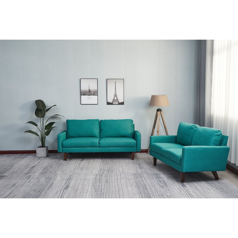 Linen 2 Piece Loveseat and Sofa Living Room Set