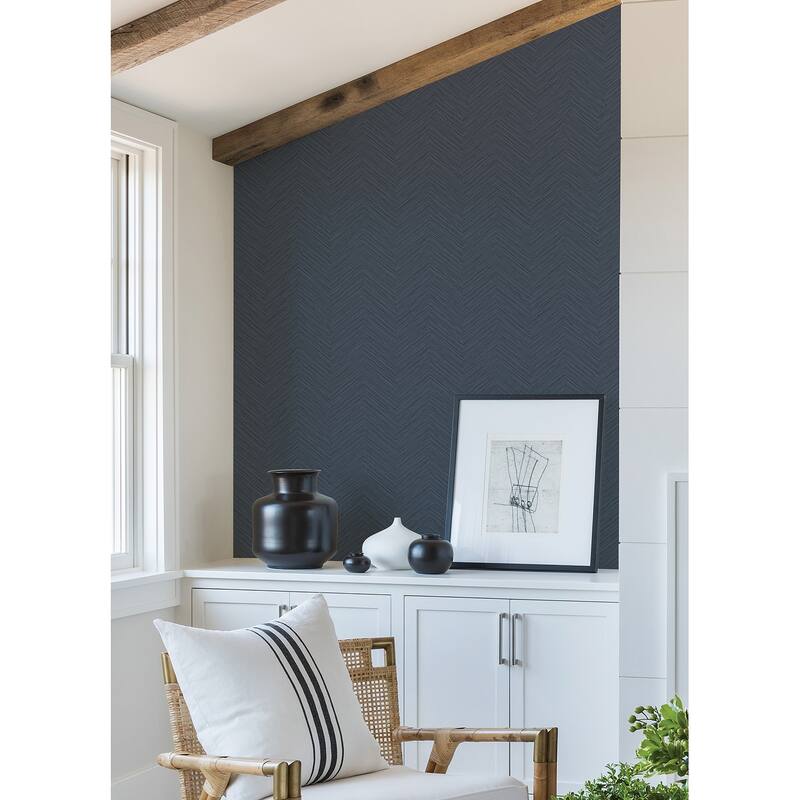 A-Street Prints Apex Blue Weave Wallpaper