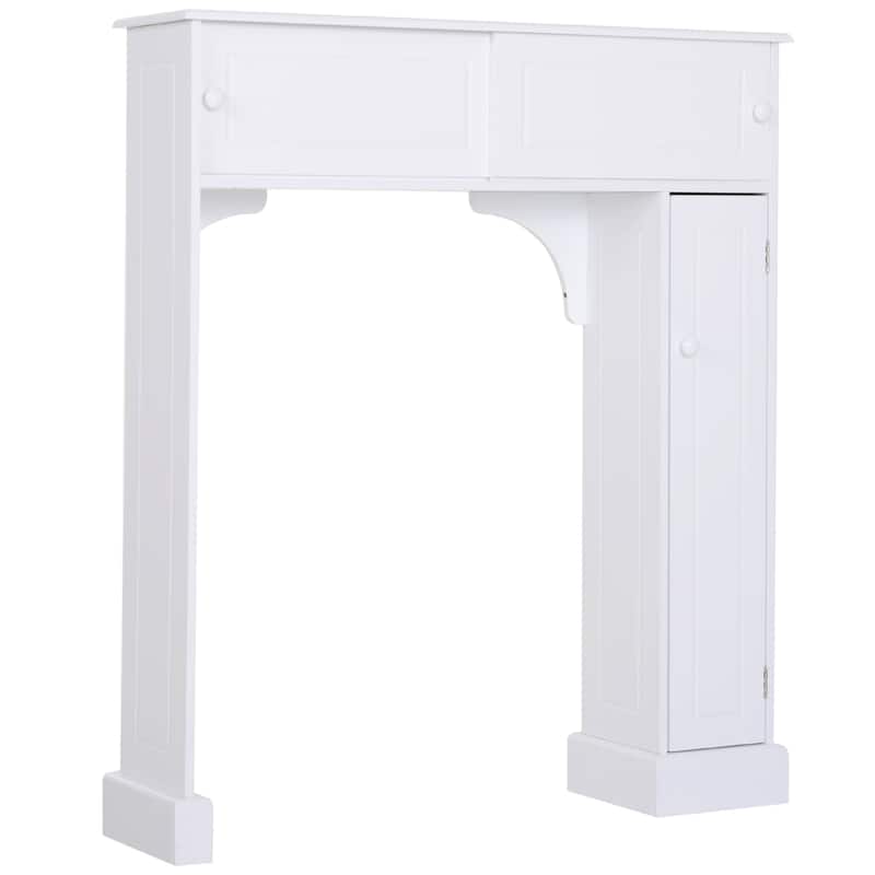 HomCom Freestanding Over Toilet Bathroom Storage Cabinet - White - 35*9*41