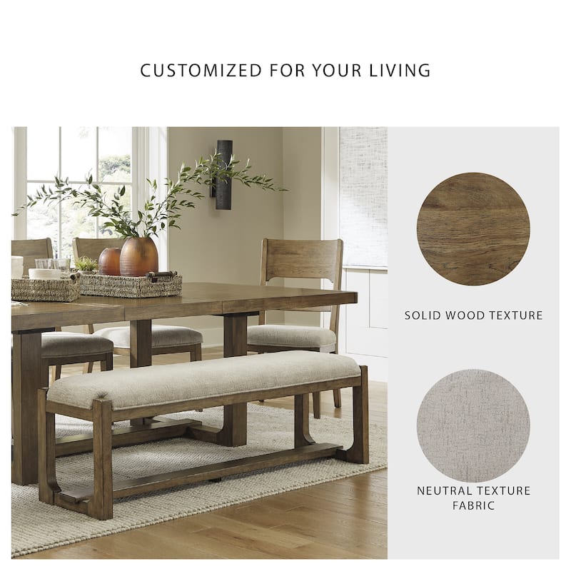 Signature Design by Ashley Cabalynn Gray 63" Dining Bench - 64"W x 16"D x 20"H