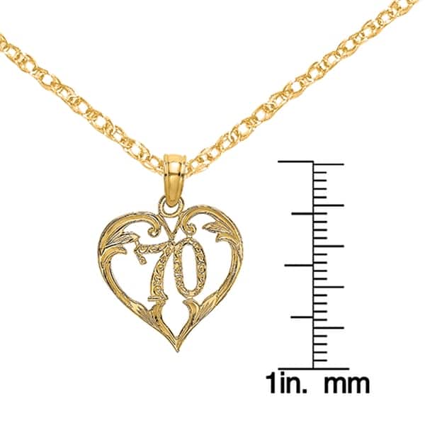 14K Yellow Gold Small Shiny-Cut Number 40 Charm 14K Yellow Gold Small Shiny-Cut Number 40 Charm