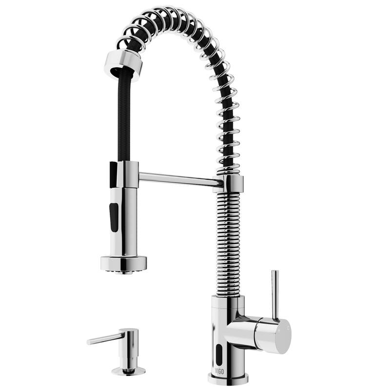 VIGO Edison 19" H Single Handle Pull-Down Sprayer Kitchen Faucet Set with Touchless Sensor