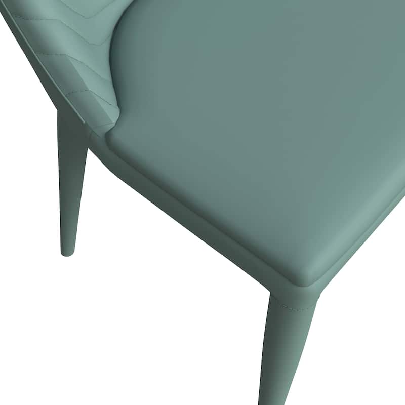 Seville Dining Chair Upholstered in Leather with Iron Legs Set of 4